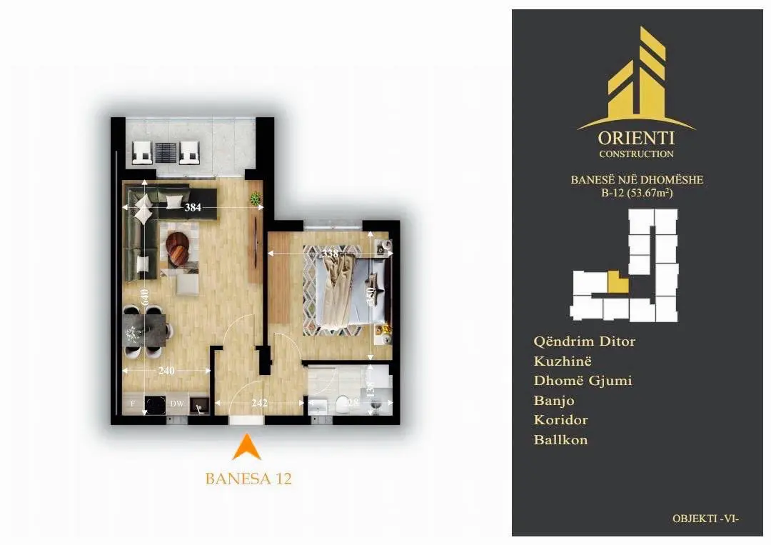 Apartament • 53.67m2